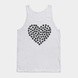 CAT PAWS HEART Black Cat Lovers Tank Top